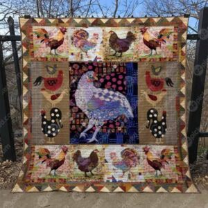 Vintage Chickens Quilt Blanket Yhn2  Quilt